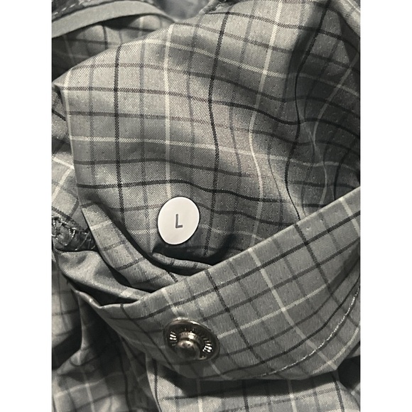 Lululemon Jacket Men’s Gray Large Plaid Shirt Reversible Reflective Windbreaker - Picture 16 of 16